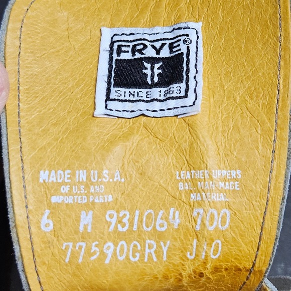 FRYE Women's Leather Sabrina Lace Up Ankle Boots Gray Size 6 Vibram Roccia SCUFF - Picture 10 of 15